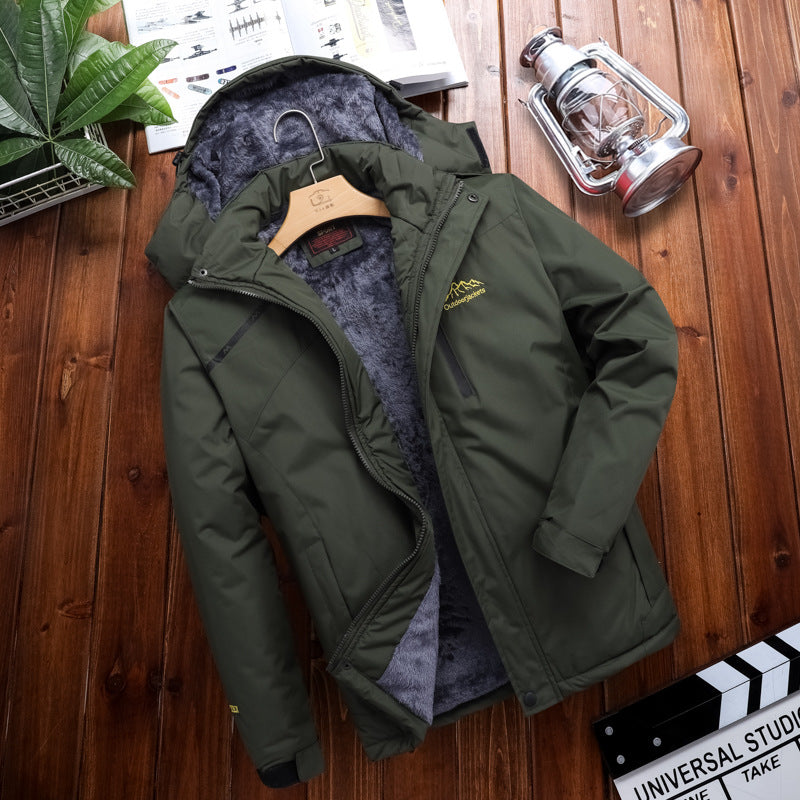 Men's Plus Size Loose Riding Windproof Mountaineering Cotton-padded Jacket
