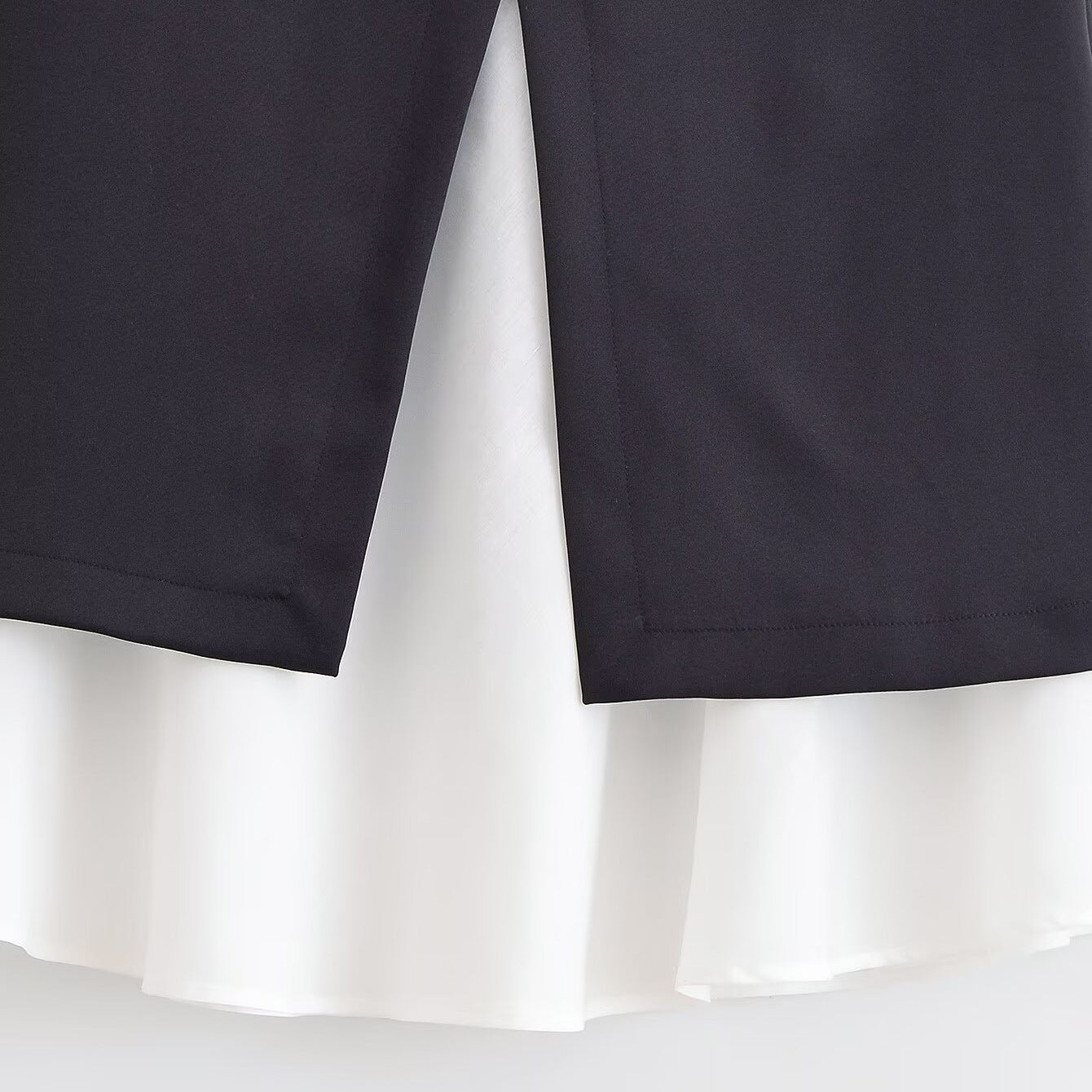 Versatile Black And White Patchwork Midi Skirt