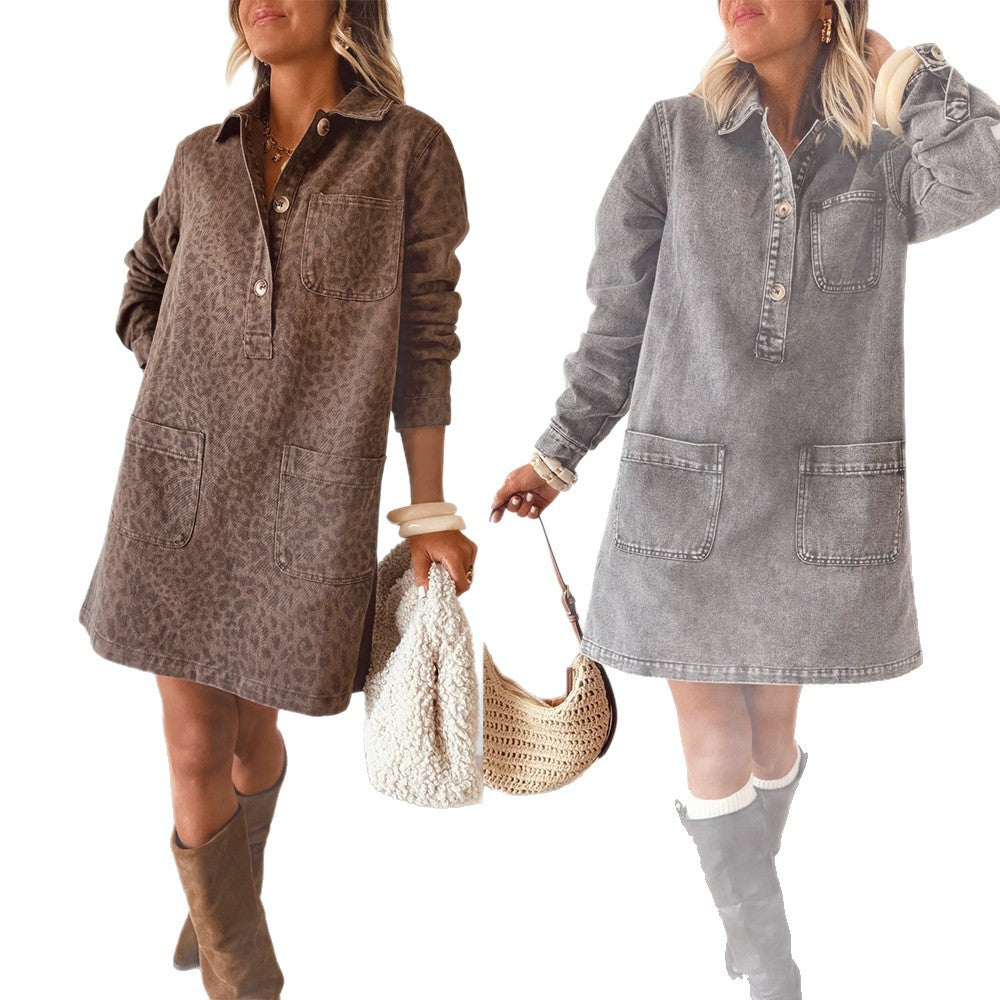 Stylish Minimalist And Relaxed Fit Denim Dress For Women