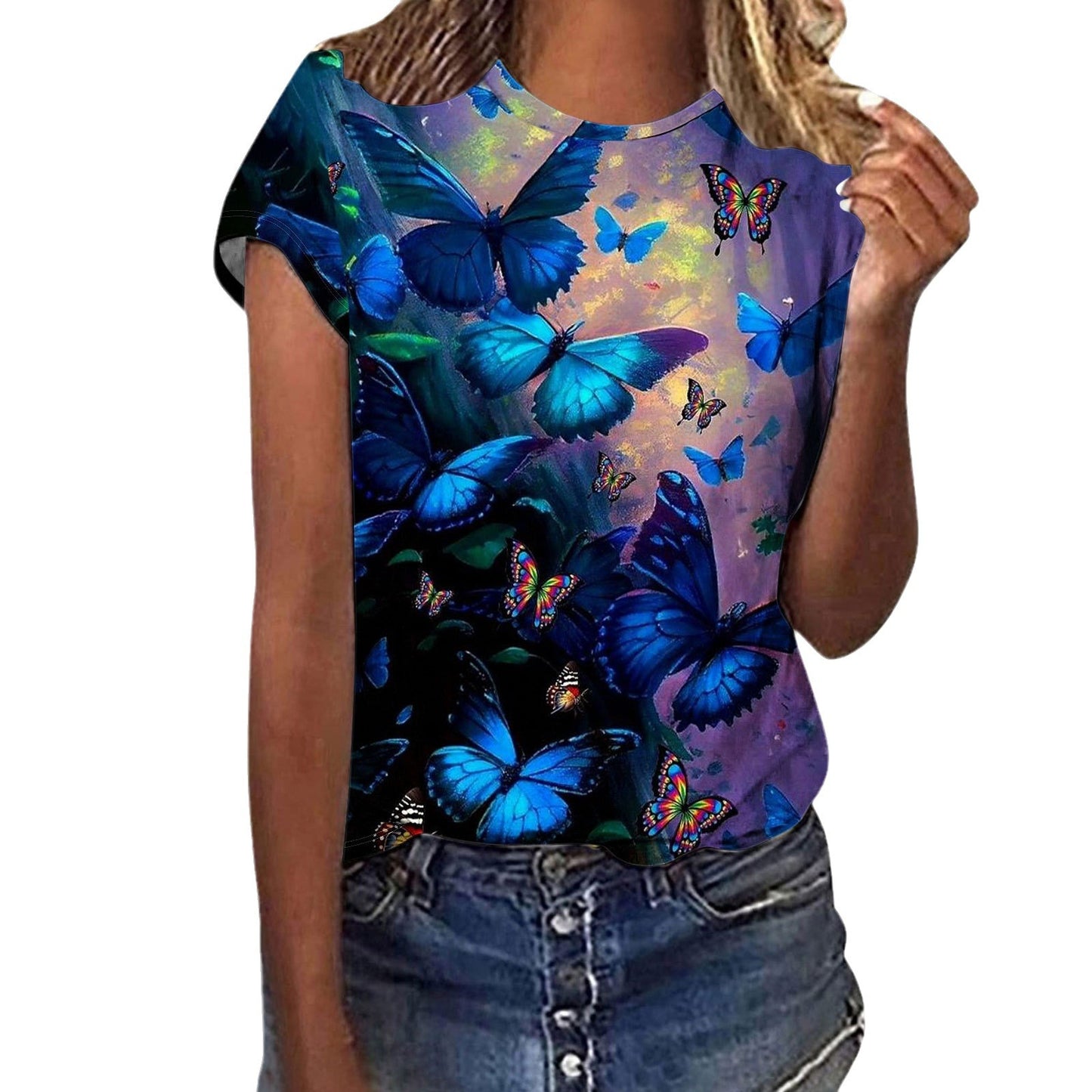 Butterfly Digital Printed Short Sleeve Shirt