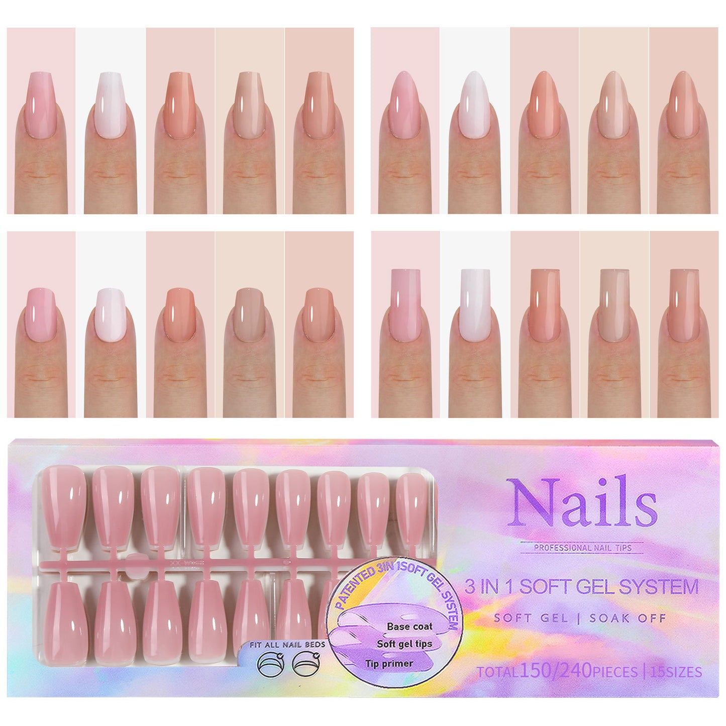 Nude Seamless Wear Armor Removable Nail Stickers