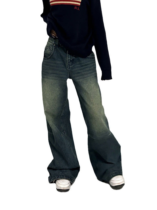 Retrovaskede jeans til kvinder i Plus Size Idle Style