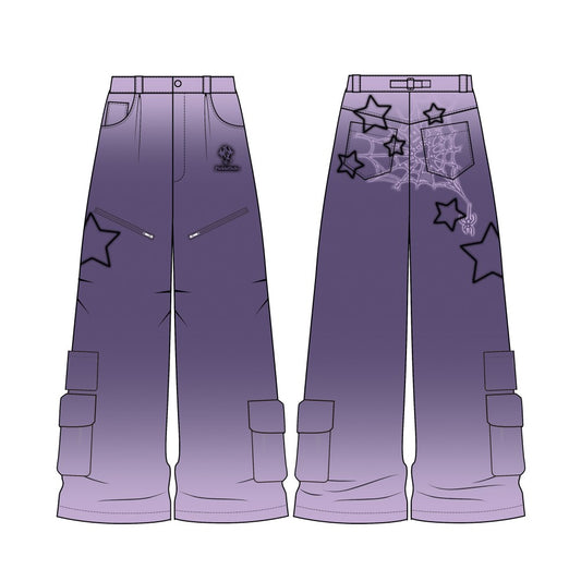 Chaopai Purple Straight Leg Wide Leg Pants