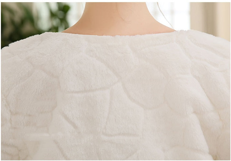 Wedding Dress Shawl Long Sleeve Football Pattern White Jacket