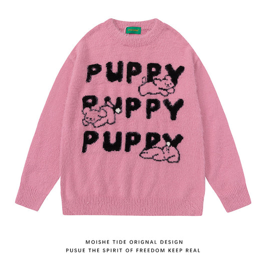 Cartoon Rabbit Soft Glutinous Mink Sweater Men And Women Loose Fashion
