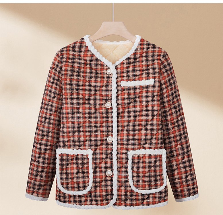 Fleece-lined Classic Style Cotton Coat Autumn And Winter