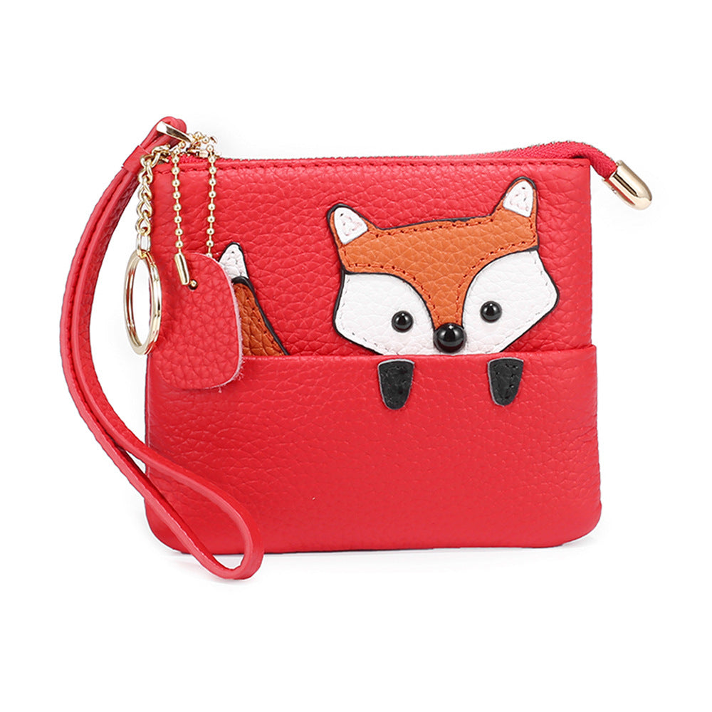 Women's Cute Mini Leather Zipper Small Wallet