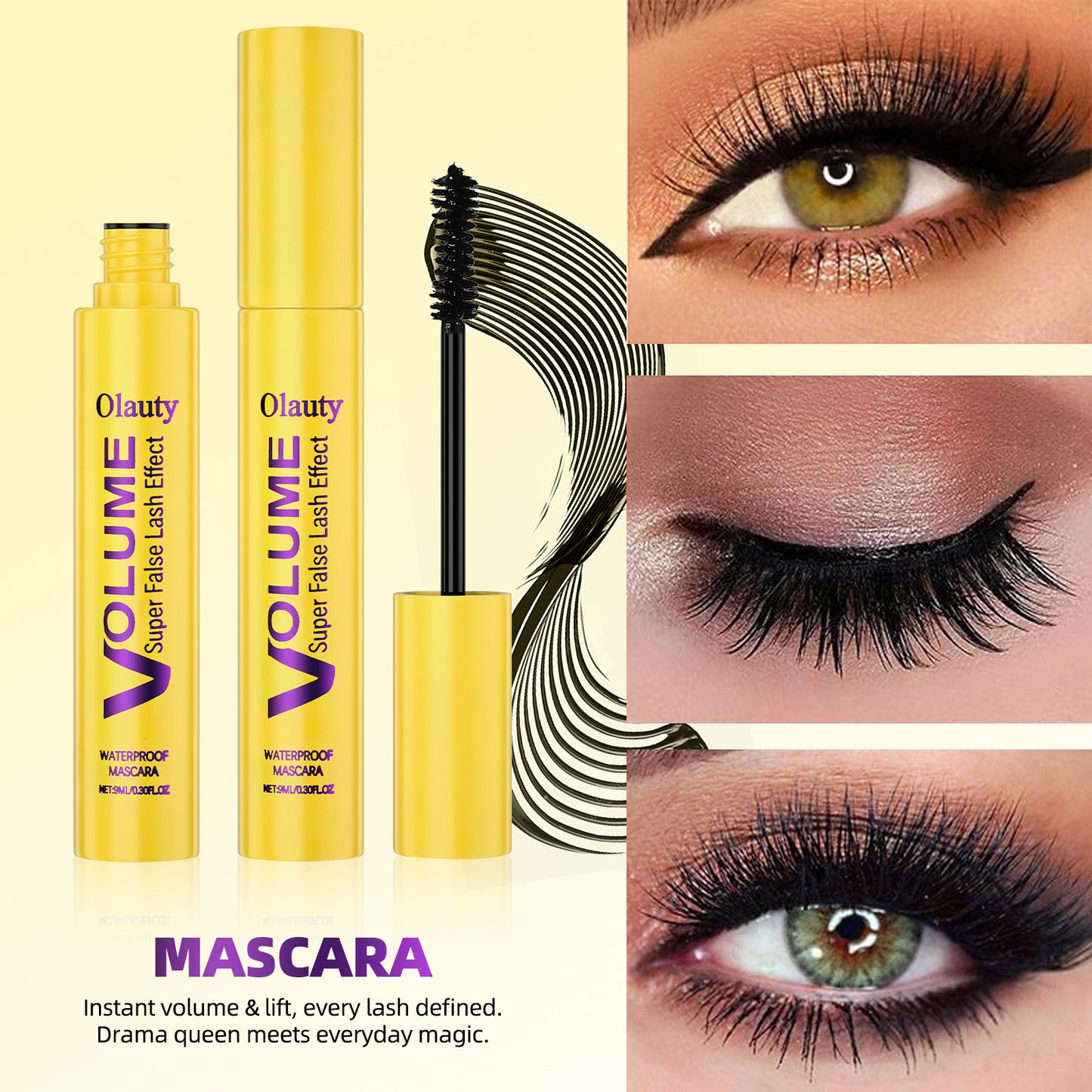 Langvarig, Smudge-fri, Fiberforstærkende, Volumengivende og Buende Mascara