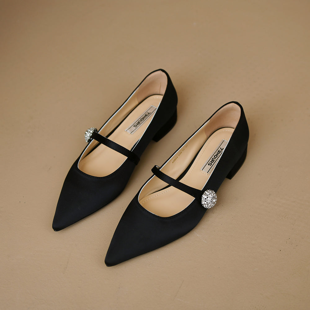 Retro Slip-on Chunky Hæl Lavhælede Mary Janes