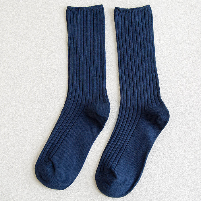 Vintage Forest Vertical Cotton College Style Socks