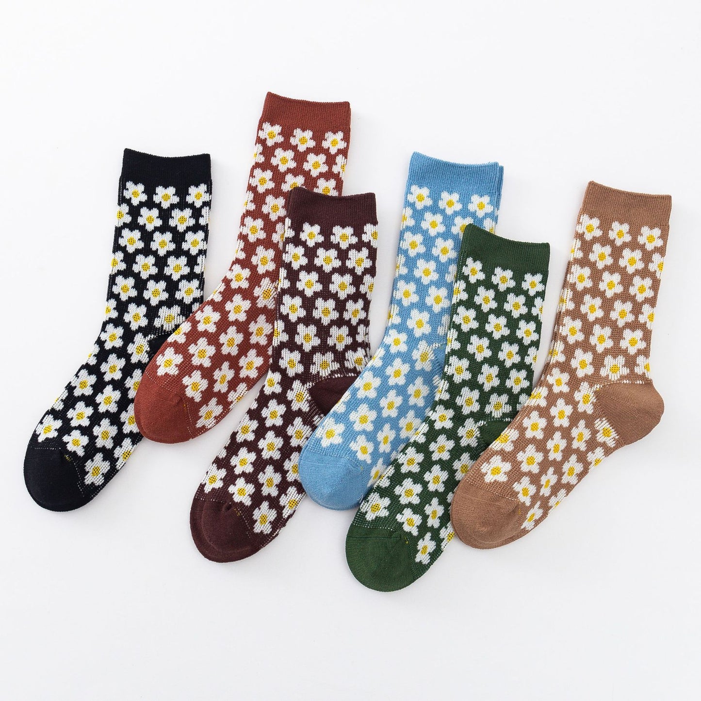 Double Needle Hyuna Style Flower Socks