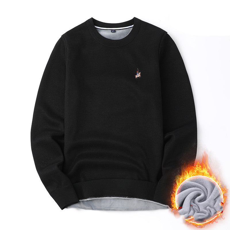 Sweater Mænd Efterår Og Vinter Plus Fløjl Fortykning Base