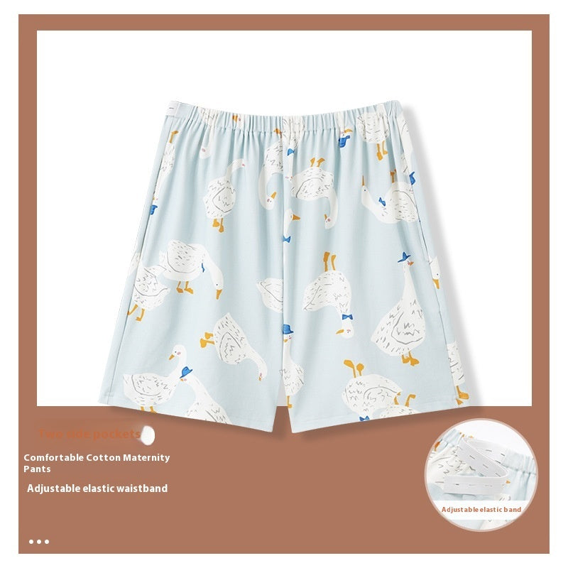 Summer New Pregnant Women Adjustable Cartoon Pajama Pants Thin