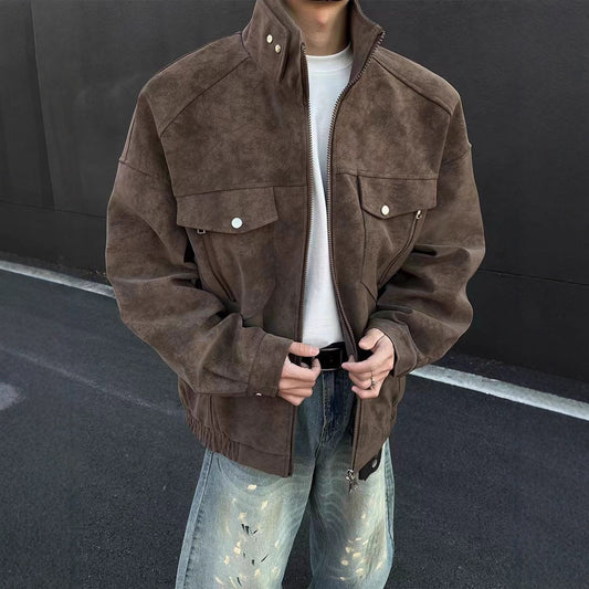 American Loose Detroit Stand Collar Men's Coat