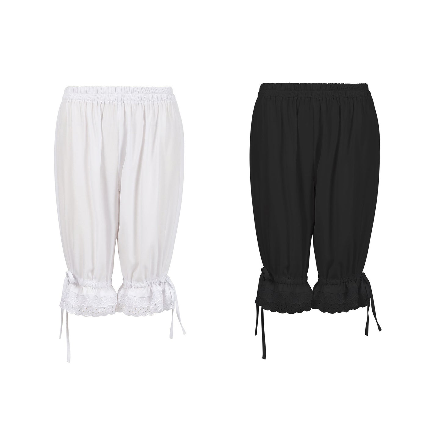 European And American Solid Color Lace Loose Women's Pants Bloomers Lace Shorts Large Size