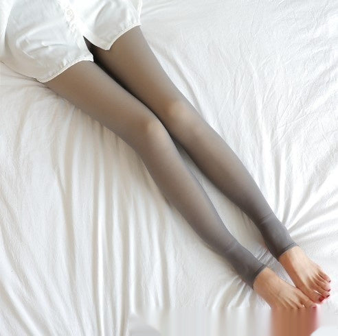 One Piece Translucent Pants With Bare Legs And Thickened Velvet