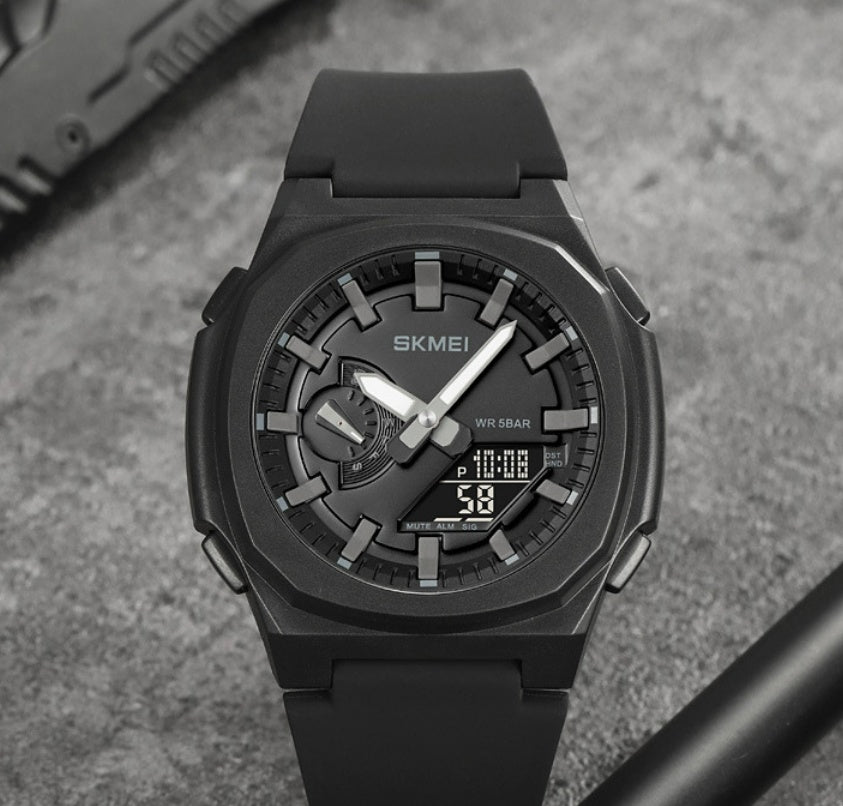 Electronic Watch Middle School Student Commuter Dual-display Watch Luminous Waterproof