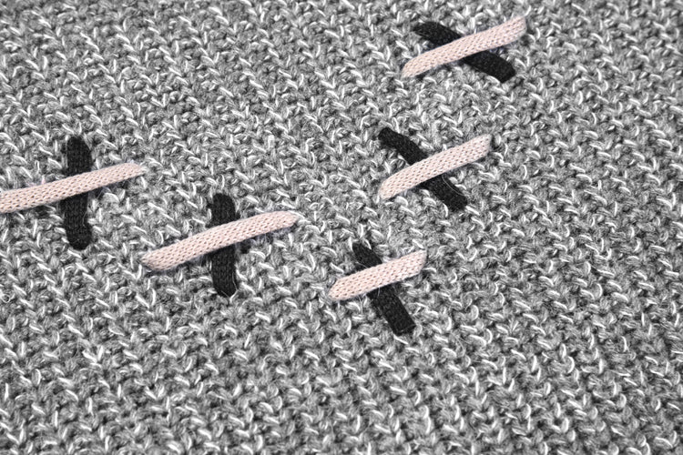 Strikket Sweater til Mænd med Brystbånd-udsmykning