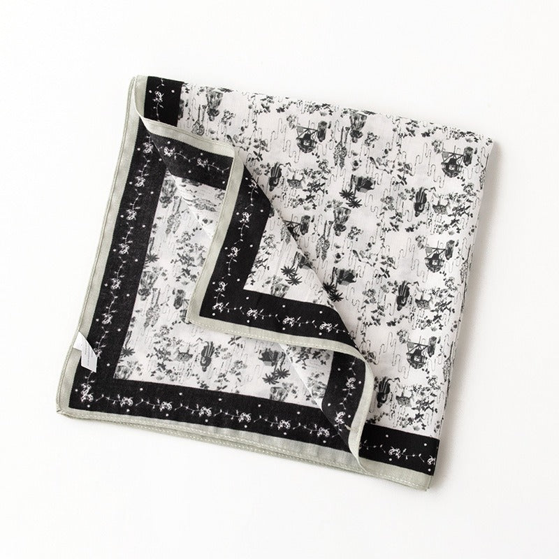 Printed 65cm Kerchief Scarf Shawl