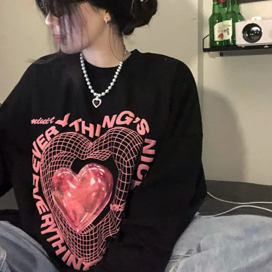 Love Long Sleeve Sweater Women's Thin Ins Loose