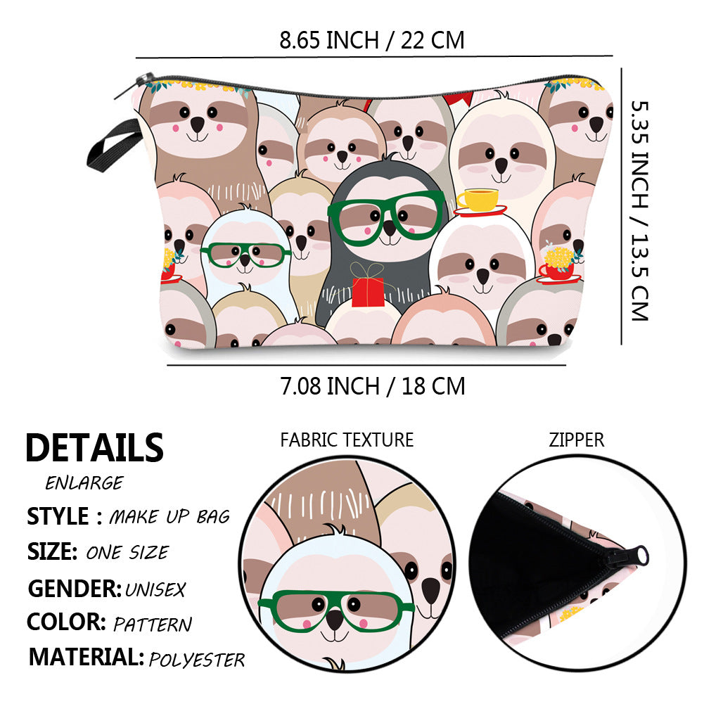 Women's Printed Waterproof Canvas Makeup Clutch Bag