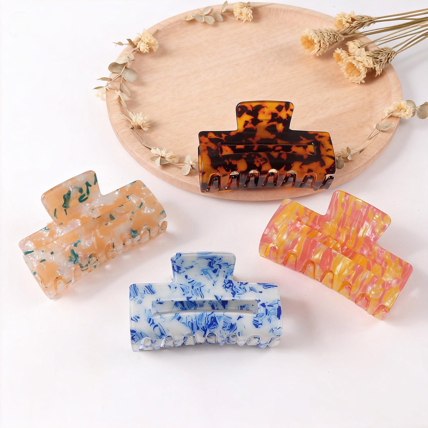 Multi-color Textured Minimalist Chic Versatile Shark Clip
