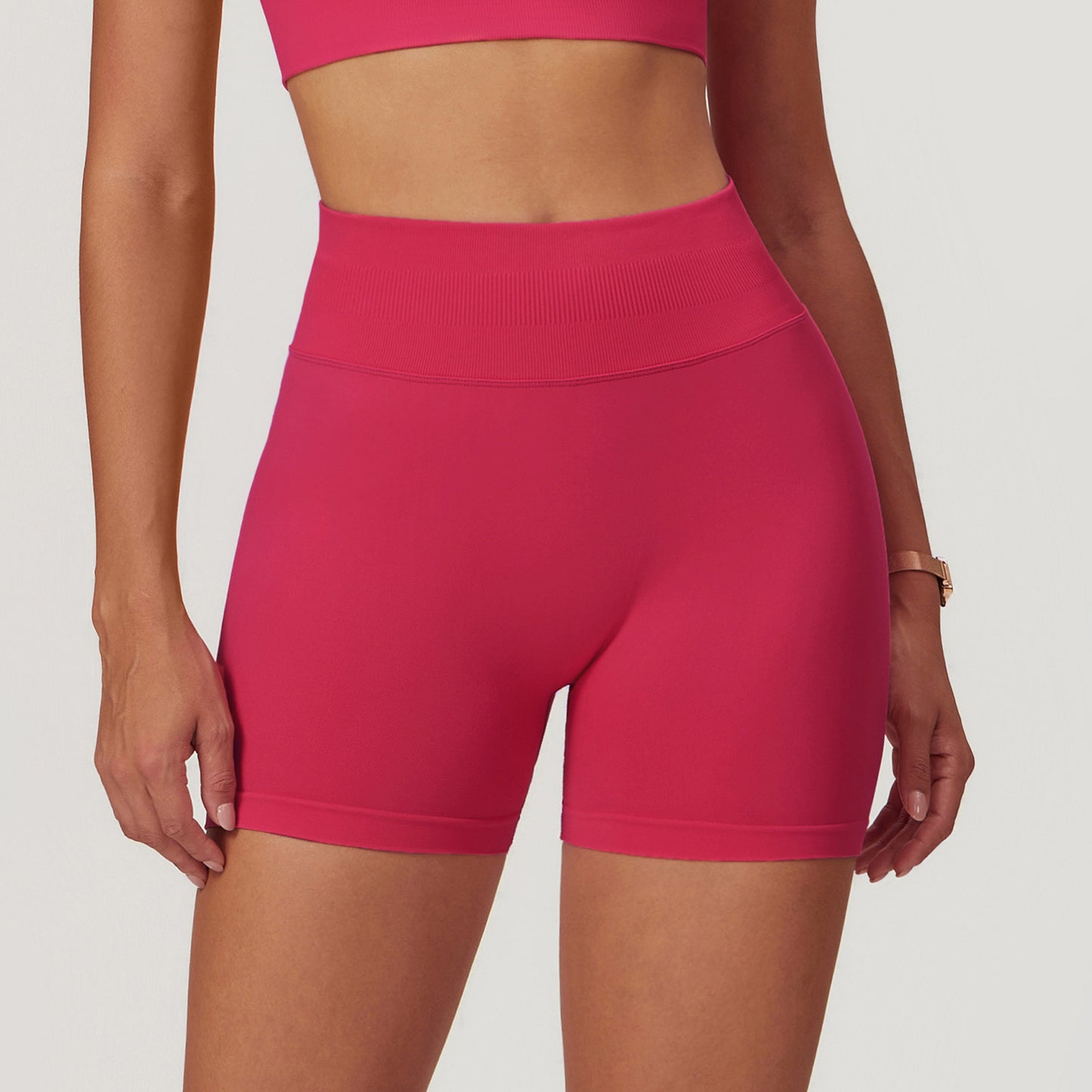 Seamless High Waist Yoga Shorts Skinny Hip Raise Exercise Workout Pants