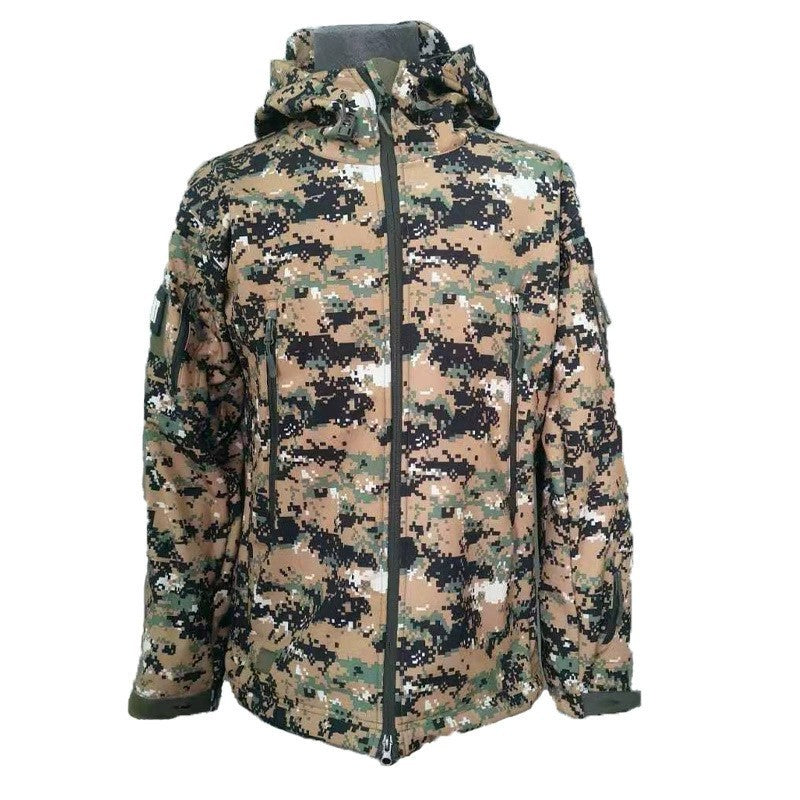 Thin Section Sharkskin Sports Soft Shell Waterproof Three-in-one Men's Warm Rushing Jacket