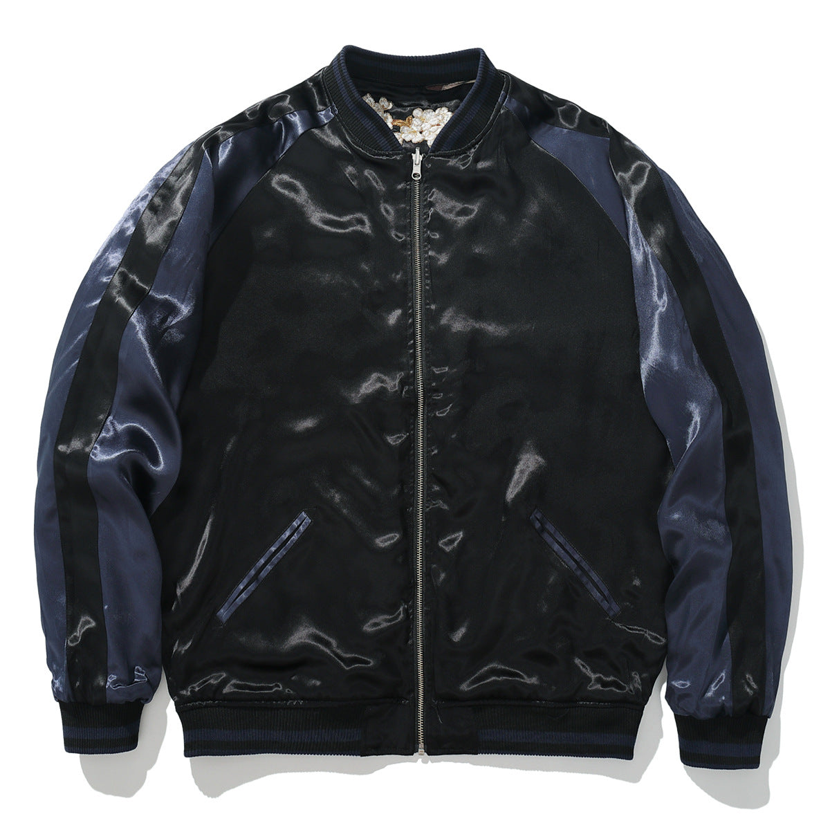 Mens Loose Fit Polyester Embroidered Chinese Style Jacket