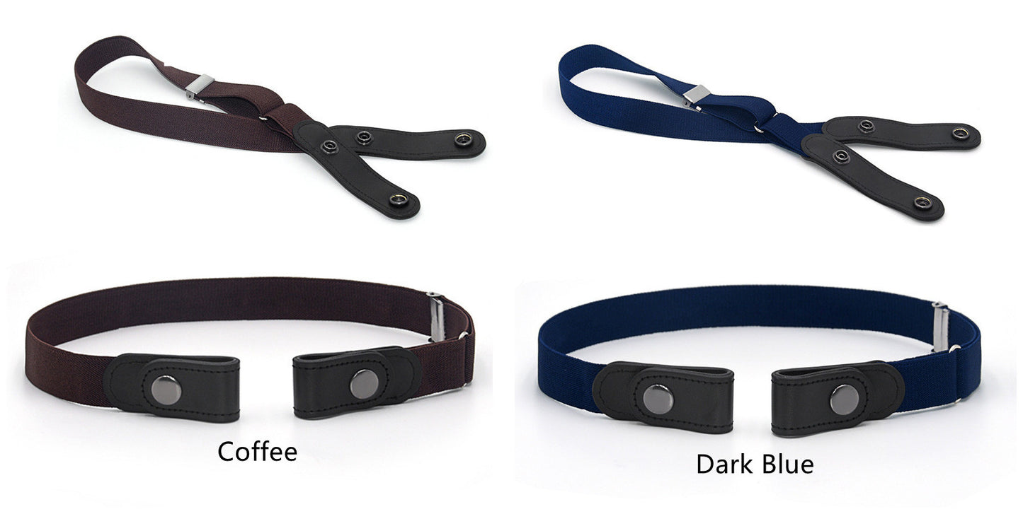 Jeans Belt Seamless Elastic Without Buckle All-match Lazy Belt