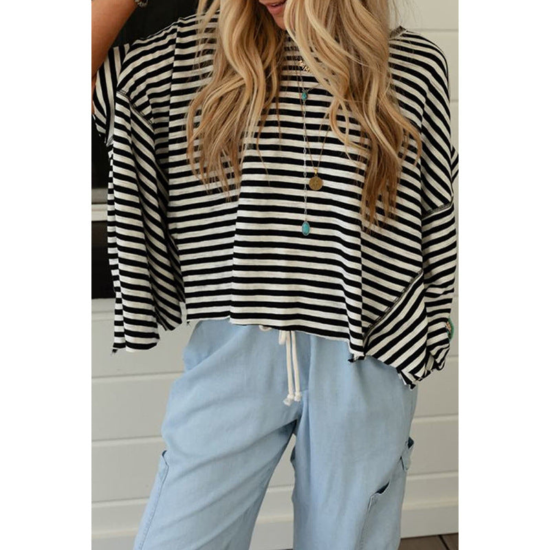 Women's Round Neck Short-sleeved Pullover