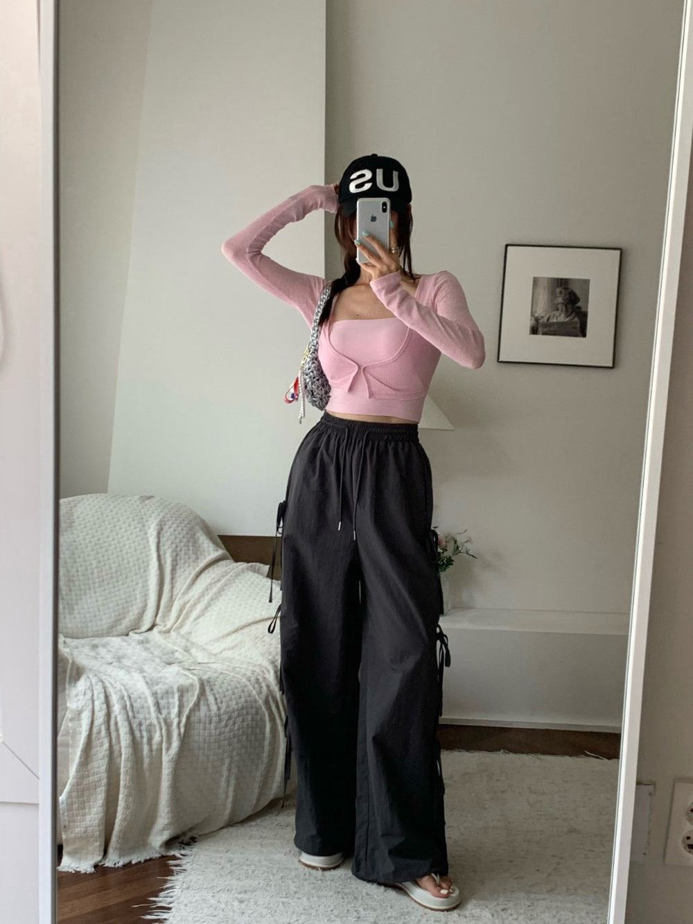 Women's Casual Side Strap Leisure Cargo Trousers
