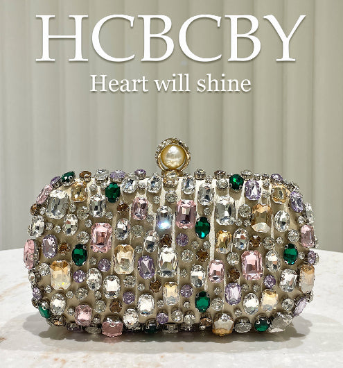 Womens Luxurious Gold-colored Clutch With Dazzling Rhinestone Accents