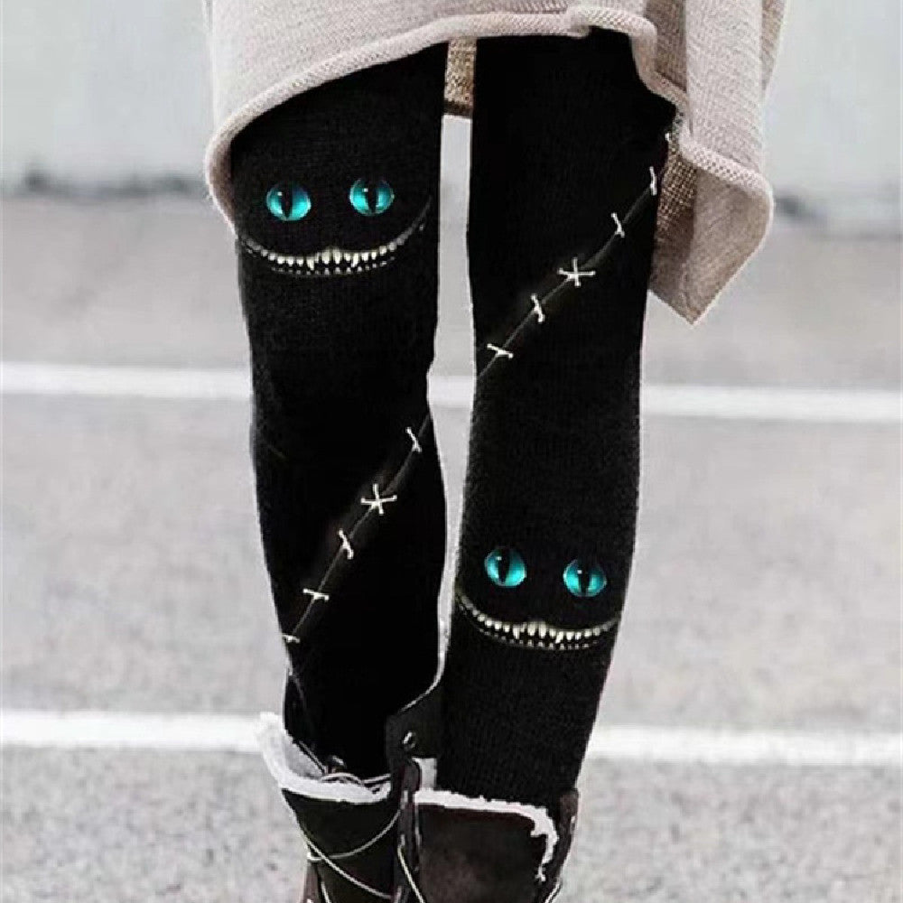 Mode Mønster Elastiske Leggings Trendy Kvinder