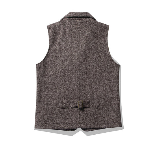 Retro British Style Coarse Wool Coat