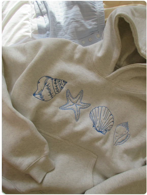 Kvinde Sweater Med Skjult Ærme Og Muslingeprint