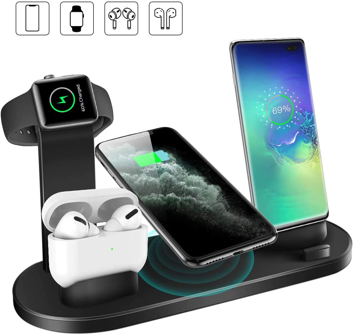 Wireless Charger 4 in 1 Charging Station for Appleiwatch Series 8 7 I-Phone 15 14 13 12 Pro Airpods Pro 3 2 Charging Stand Dock