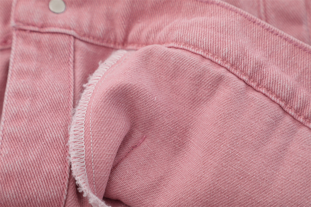 Punk Trendy Color Matching Irregular Denim Clothes Jacket