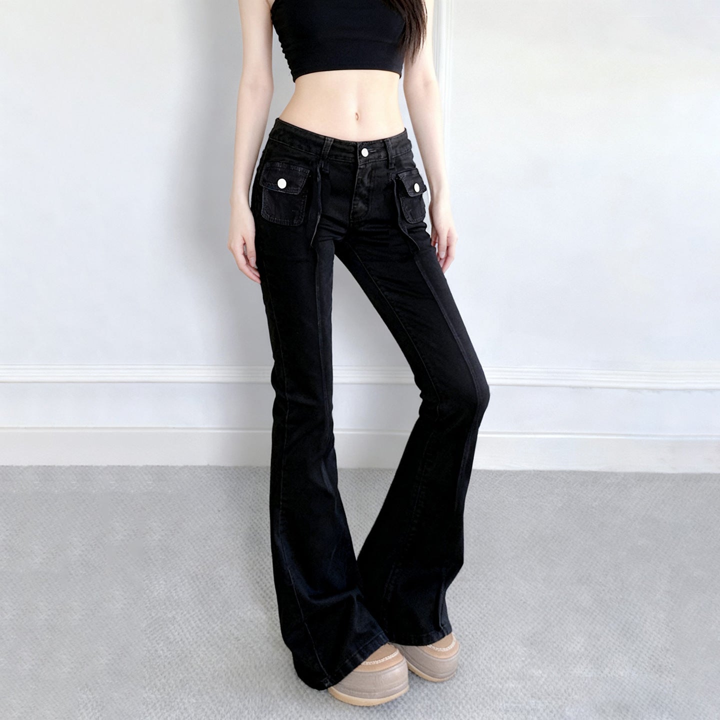 Patchwork Casual Trendy Low-rise Denim Jeans For Sassy Girls