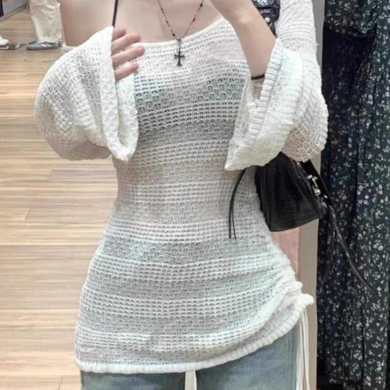 Løstsiddende Strikket Off-shoulder Top til Kvinder