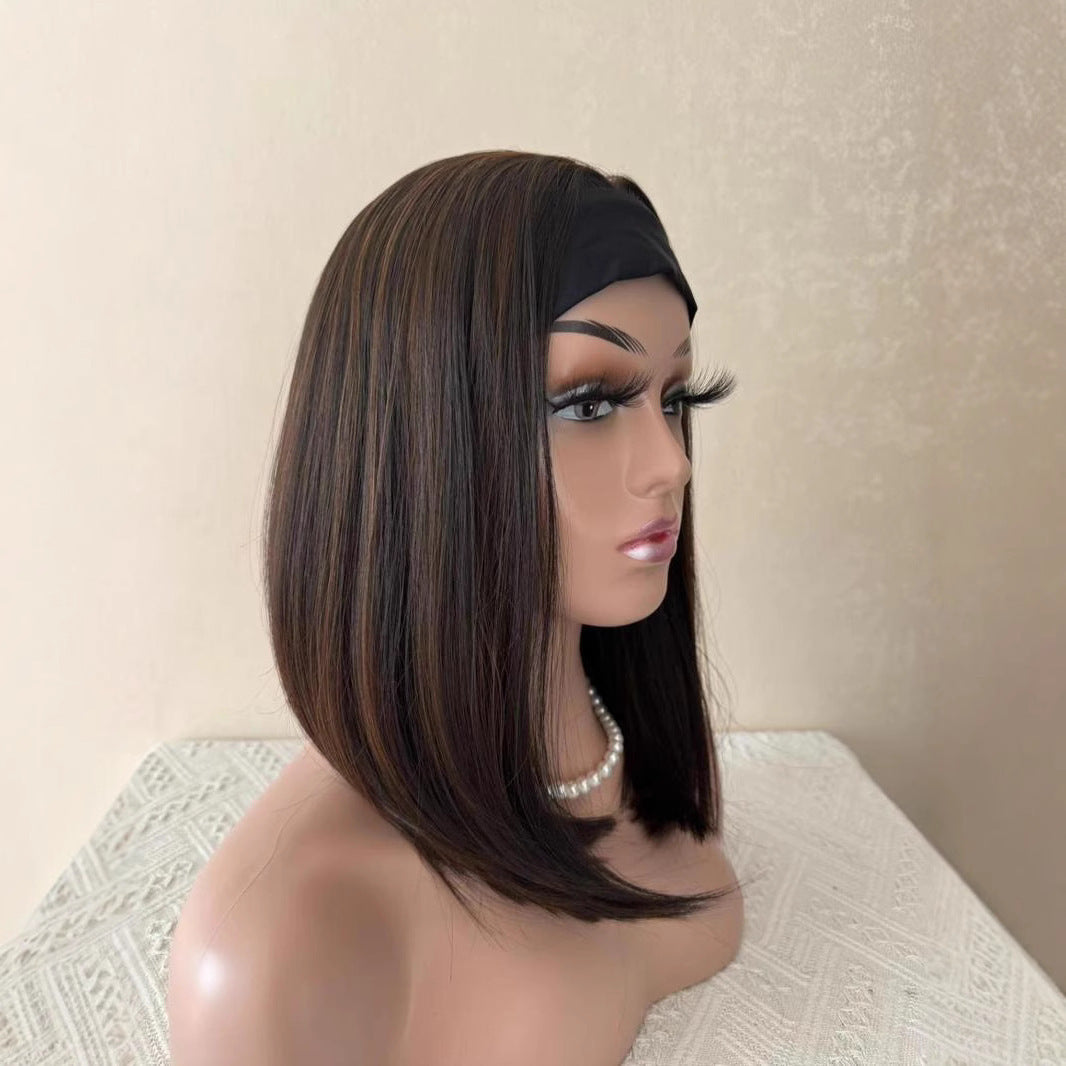 Lady's Brown Lace Wig With Inner Layer Gradient
