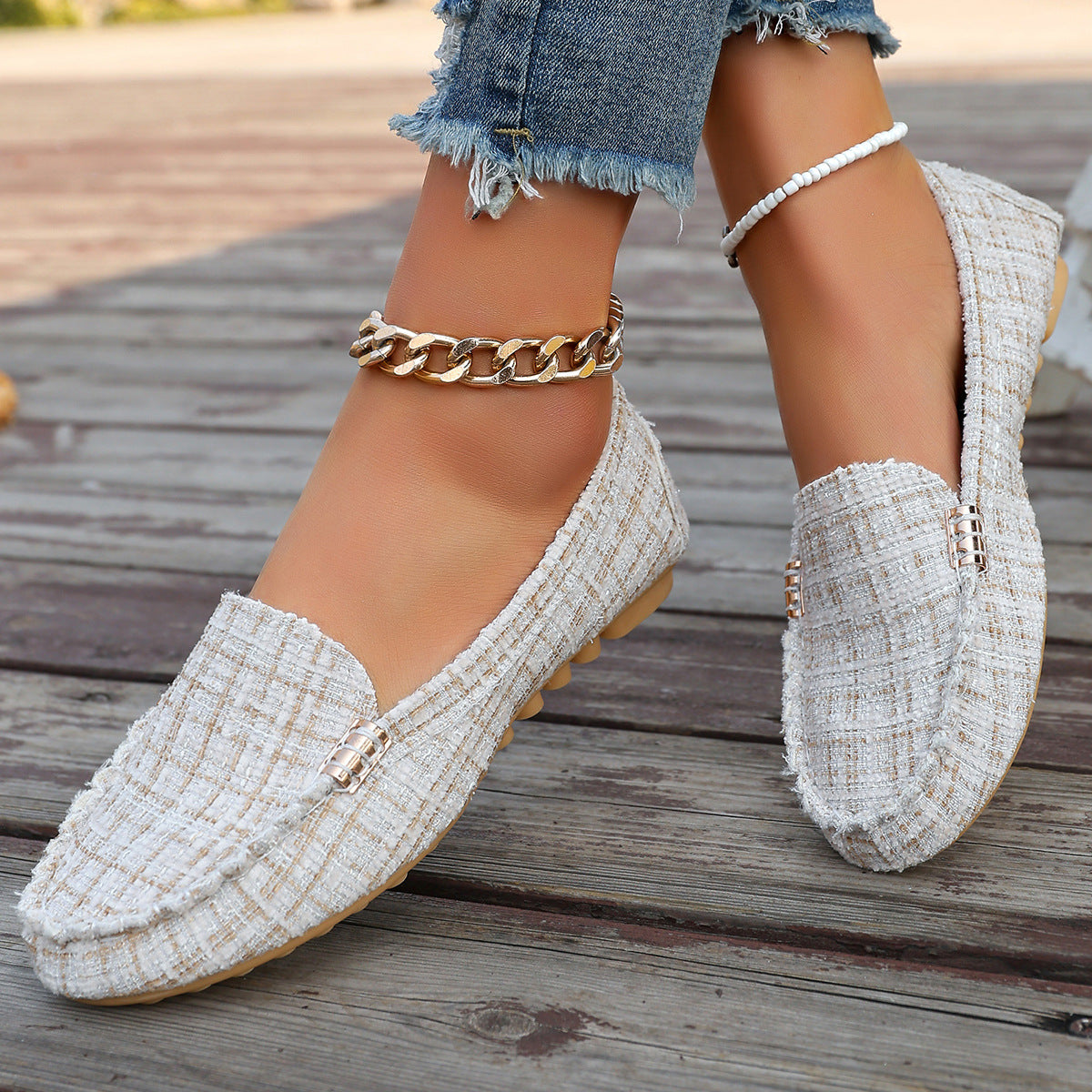 Flade slip-on sko til kvinder, loafers, store damestørrelser