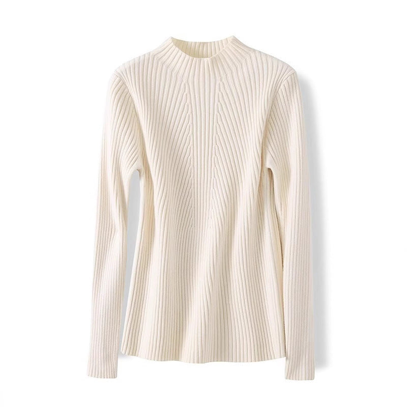 Thickened Knitting Sweater For Women Mid-collar Bottoming Shirt