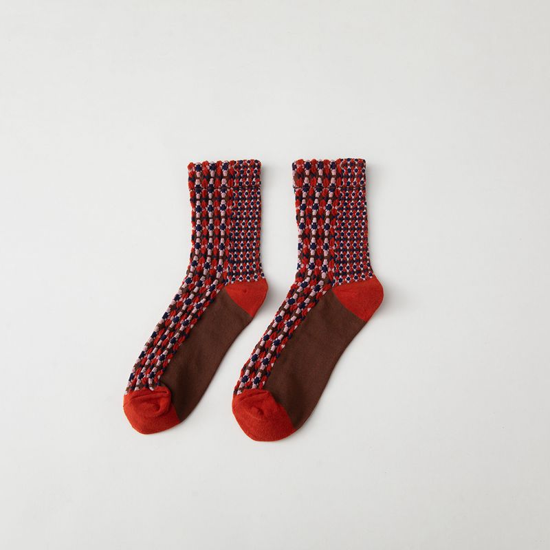 Middle Tube Cotton Socks Japanese British Style Retro