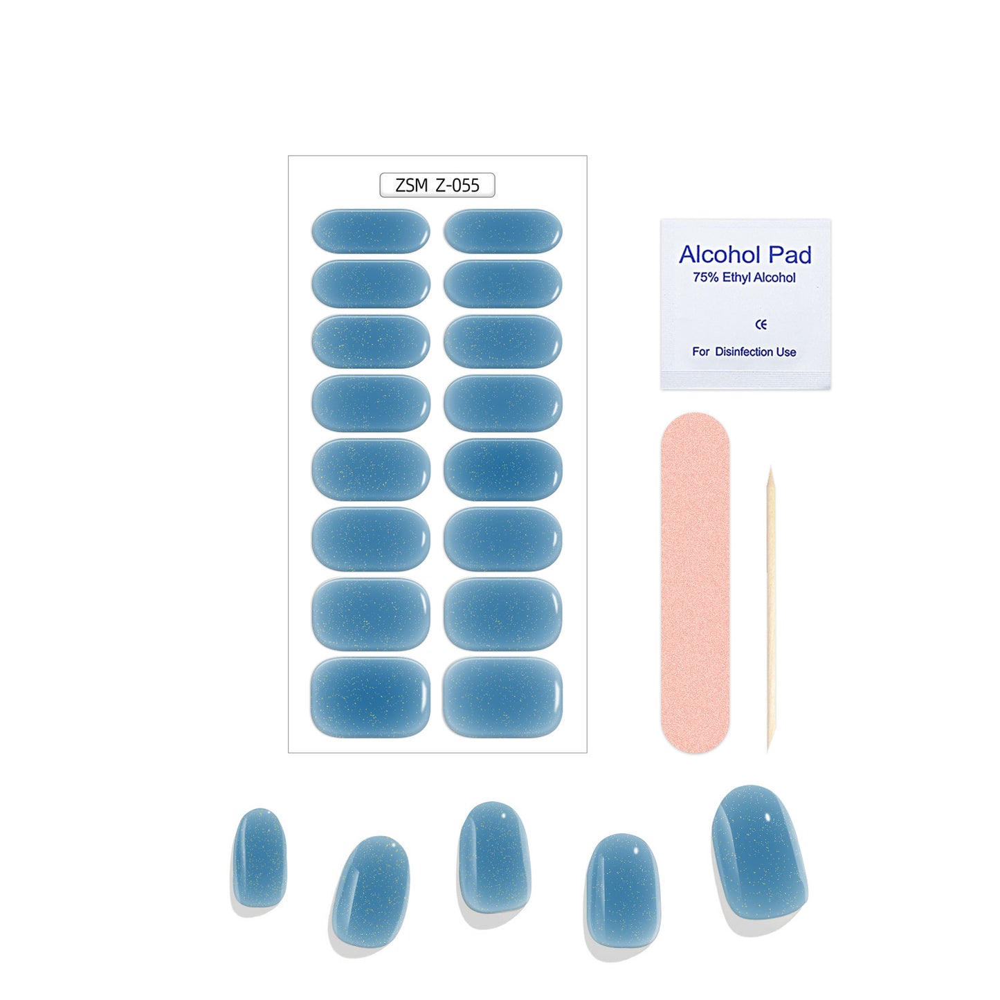 Solid Color Glitter Gel Nail Sticker