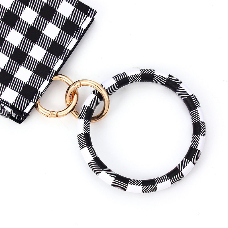Leopard Leather Tassel Double Layer Jewelry Bag