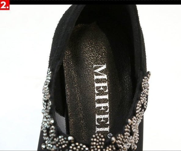 Sexy Women's Shoes With Mesh Back Zipper