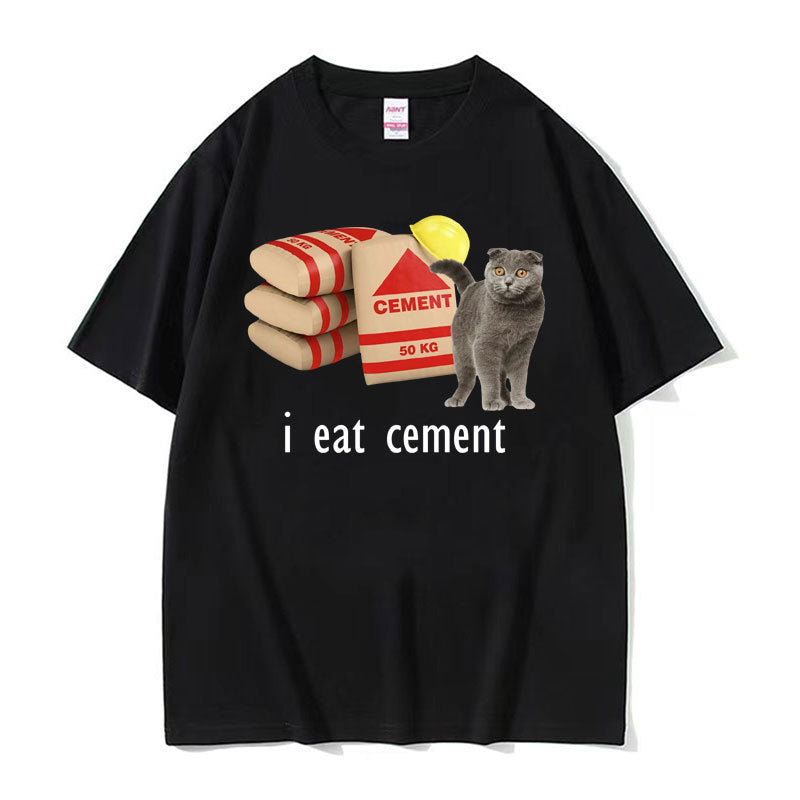 Funny Printed T-shirt Men And Women Fashion Round Neck Loose Short Sleeves