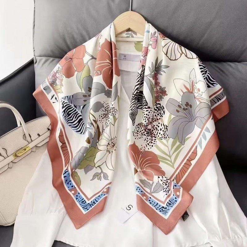 Women's Silk Scarf Strap Retro Tube Top Sun Protection