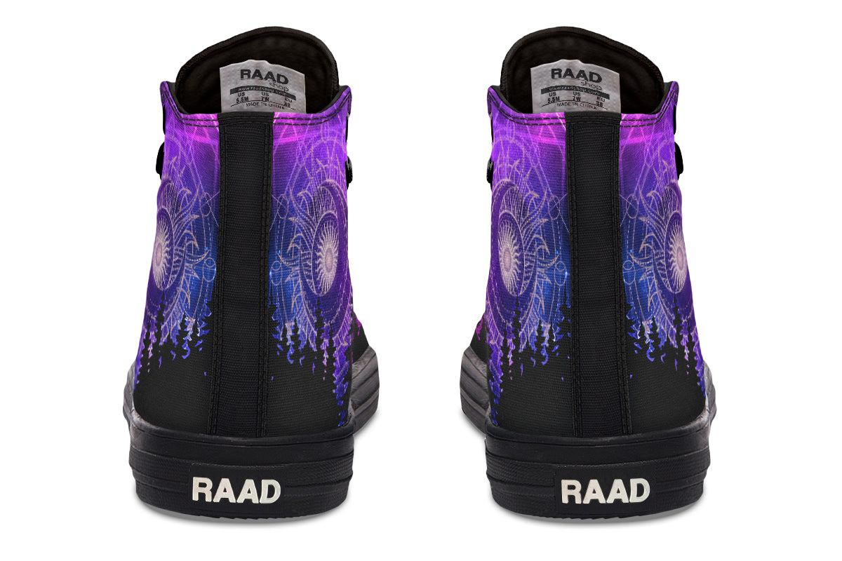 Men's And Women's Fashion Color Printing High-top Canvas Shoes